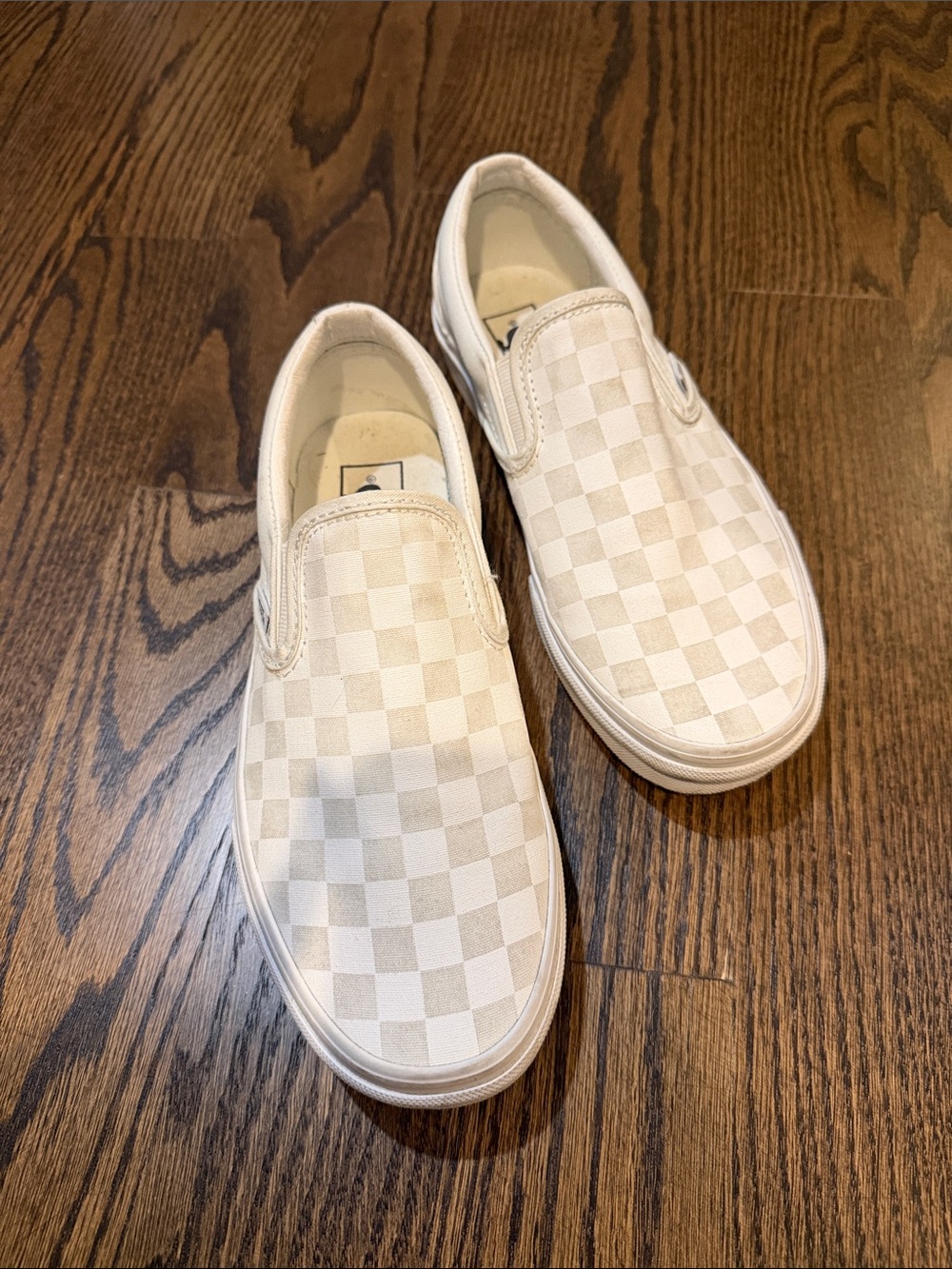 Vans Slip-On Checkerboard Sneakers - Off-White/White